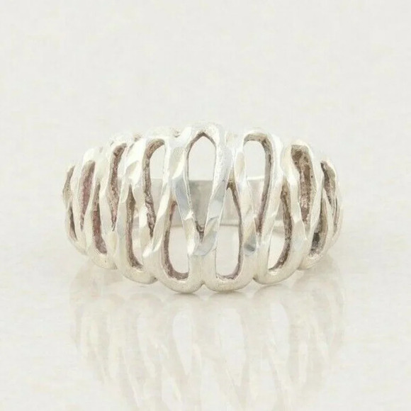 Sterling Silver Dome Ring Size 6 1/4 - Picture 1 of 7